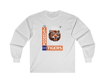 1964 Vintage Detroit Tigers Baseball Yearbook Cover - Ultra Cotton Long Sleeve Tee