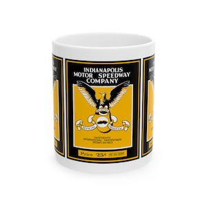 Vintage Indianapolis 500 Racing Ceramic Mug, 11oz - 1925 Program Cover, Gift for Racing Fans, Coffee Cup, Tea Mug, Kitchen Decor,