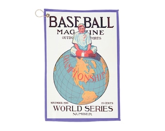 Vintage 1910 Baseball Magazine Golf Towel - Sports Towel, Retro Baseball Decor, Gift for Baseball Fan, Golf Accessories, Golf Gifts