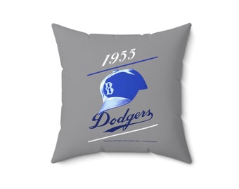 1955 Vintage Brooklyn Dodgers Baseball Program Cover - Pillow