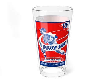 Mixing Glass, Chicago White Sox Baseball Memorabilia, Vintage Sports Barware, Baseball Fan Gift, 16oz Beer Glass, Collectible Glassware