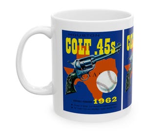 Ceramic Mug, 11oz - 1962 Vintage Houston Colt 45s Baseball Yearbook Cover, Drinkware Gift for Baseball Fans, Retro Sports