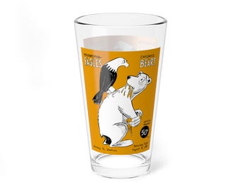 Mixing Glass, 16oz - Retro 1961 Football Philadelphia Eagles Chicago Bears, Vintage Sports Football Fan Gift, Barware Decor, Drinkware