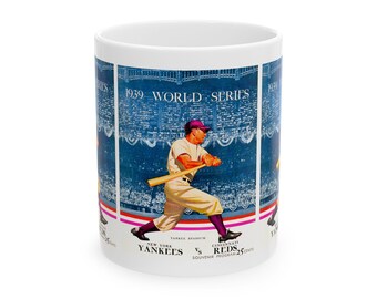 1939 Baseball World Series Ceramic Mug, 11oz, 15oz - New York Yankees vs Cincinnati Reds, Sports Fan Gift, Baseball Lover Gift, Vintage
