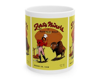 Vintage San Francisco 49ers Buffalo Bills Ceramic Mug, 11oz, 15oz - Football Program Cover, Gift for Football Fans, Sports Memorabilia