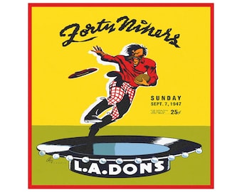 Vintage Football Car Magnet, 1947 49ers LA Dons Memorabilia for Football Fans, Sports Car Decoration, Retro Football Magnet, Sports Team