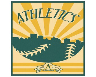 Car Magnets - Baseball Oakland Athletics City Poster, Sports Team Fan Gift, Vehicle Accessories, Refrigerator Decor, Sports Memorabilia,