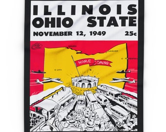 1949 Vintage Illinois - Ohio State Football Program Cover - Arctic Fleece Blanket