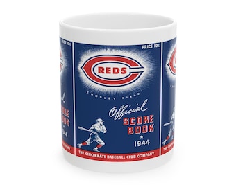Ceramic Mug, 1944 Cincinnati Reds Baseball, Baseball Fan Gift, Vintage Sports Mug, Gift for Sports Enthusiasts, Baseball Collectible,