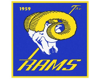 Car Magnets - 1959 Football Rams, Los Angeles Sports Magnet, Vintage Team Car Decal, Football Fan Gift, Retro Rams Car Accessories