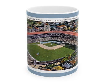 Ceramic Mug, Wrigley Field Ballpark Postcard - Los Angeles, Gift for Baseball Fans, Unique Coffee Cup, Baseball Stadium Memorabilia, Chicago