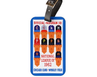 1962 Baseball National League Luggage Tag | Vintage Sports Travel Accessory