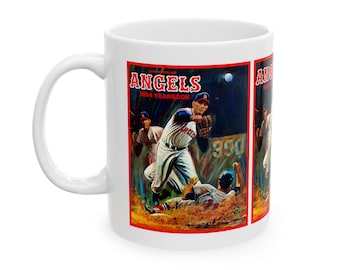 Vintage Baseball Los Angeles Angels 1964 Yearbook Ceramic Mug - Sports Fan Gift, Coffee Cup, Baseball Memorabilia, Gift for Dad, Baseball