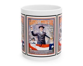 Vintage Baseball World Series Ceramic Mug, 1917 Giants-White Sox Fan Gift, Retro Sports Coffee Cup, Baseball Lover Gift, 11oz 15oz Mug