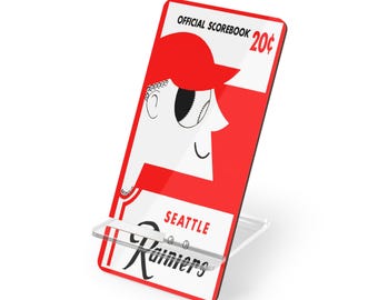 Retro 1956 Seattle Rainer Smartphone Stand, Unique Display Holder, Desk Decor, Gift for Sports Lovers, Vintage Style Mobile Stand
