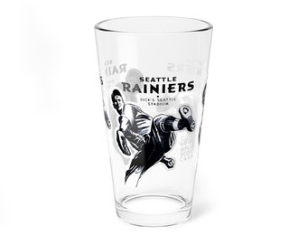 1950 Vintage Seattle Rainiers Baseball Scorebook Cover -  Pint Glass, 16oz