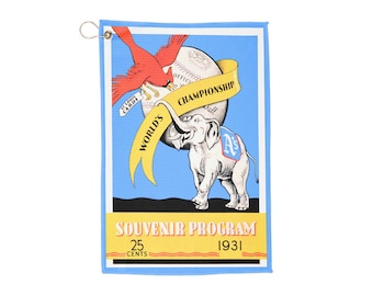 Vintage 1931 Baseball World Series Golf Towel - St Louis Cardinals vs Philadelphia A's, Sports Towel, Collector's Item, Sports Memorabilia