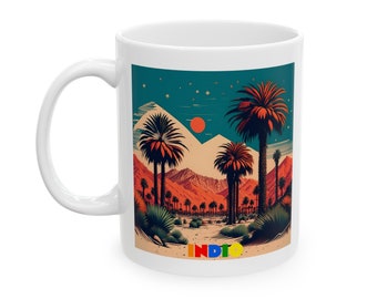 Vintage WPA Style Travel Poster - Indio, California - Ceramic Mug, 11oz