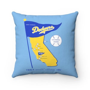 1967 Vintage Santa Barbara Baseball Program Cover - California League - Indoor Pillow
