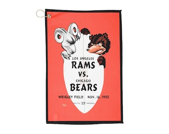 Vintage Chicago Bears - Los Angeles Rams Golf Towel, Football Sports Memorabilia Gift, Golf Accessories,  Fan Merchandise, Retro Sports