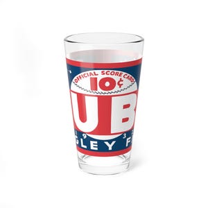 Retro Baseball Mixing Glass, 16oz - Vintage Baseball Lover Gift, Basball Enthusiast Present,  1932 Cubs, Baseball Memorabilia,
