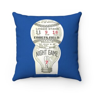 Brooklyn Dodgers Ebbets Field Baseball Night Game Ticket - Indoor Pillow