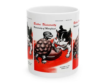 Vintage 1949 Boston U, Maryland Football Ceramic Mug, Sports Fan Gift, College Football Memorabilia, Retro Game Day Cup, 11oz and 15oz