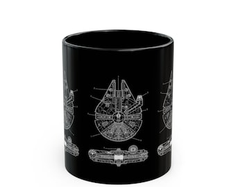 Mug, Millennium Falcon Space Ship Design, Star Wars Coffee Cup, Sci-Fi Tea Mug, Geek Gift for Him, Birthday Present for Her, Kitchen Decor
