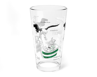 1963 Vintage Minnesota Vikings - Philadelphia Eagles Football Program Cover -  Pint Glass, 16oz
