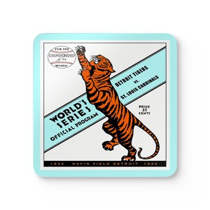Baseball 1934 World Series Coaster Tigers Cardinals Memorabilia, Sports Coaster, Sports Fan Gift, Baseball Collectibles, Kitchen Decor