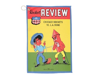 Vintage 1948 Football Golf Towels - Los Angeles Dons-Chicago Rockets, Sports Towel, Golf Accessory, Father's Day Gift, Golf Lover Present,