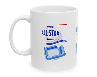1950 Vintage All -Star Game Baseball Program Cover - Comiskey Park, Chicago  - Ceramic Mug, 11oz