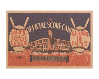 1937 Vintage Pacific Coast League Baseball Scorecard - Doormat