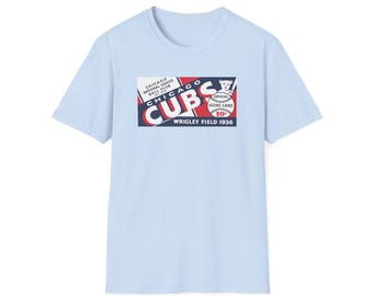 Vintage Baseball Scorecard Unisex Softstyle T-Shirt, 1936 Cubs Fan Tee, Sport Fan Apparel, Chicago Baseball Shirt, Baseball Scorecard Top