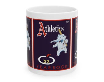 Vintage 1952 Baseball Philidelphia Athletics Yearbook Ceramic Mug, Sports Fan Gift, Baseball Collectible, Father's Day Present,  Memorabilia