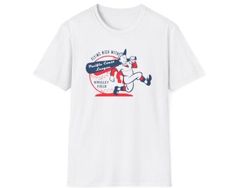 Vintage Pacific Coast League Baseball - Wrigley Field - Los Angeles - Softstyle T-Shirt