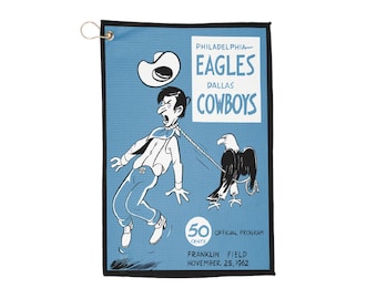Golf Towels, 1962 Philadelphia Eagles-Dallas Cowboys Design, Sport Towels, Golf Accessories, Football Fans Gift, Vintage Sports Towel