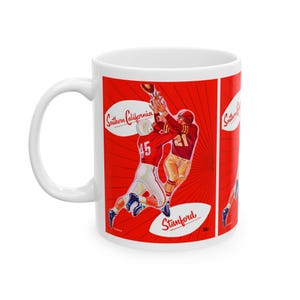 Vintage 1952 Football Southern California Stanford Ceramic Mug, Retro Sports Fan Gift, College Football Game Day Cup, Football Memorabilia