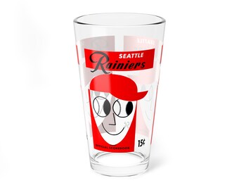 1955 Seattle Rainiers Baseball Program Cover -  Pint Glass, 16oz