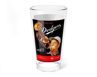 Mixing Glass, 1962 Dodgers Vintage Baseball, 16oz Cup, Sports Barware, Baseball Fan Gift, Dodgers Memorabilia, LA Dodgers Collectible