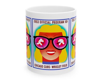 Baseball 1953 Chicago Cubs Ceramic Mug, Gift for Sports Fans, Vintage Baseball Memorabilia, Collectible Coffee Cup, Fan Gift, Sports Lover