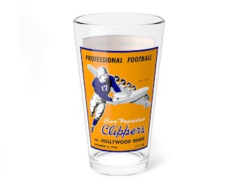 1946 San Francisco Clippers Football Mixing Glass, 16oz | Vintage Football