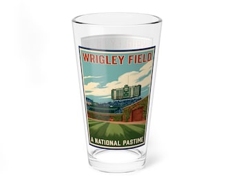 Chicago Baseball WPA Style Field View Mixing Glass