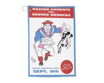 1960 Football Patriots-Broncos Golf Towel | Vintage Football