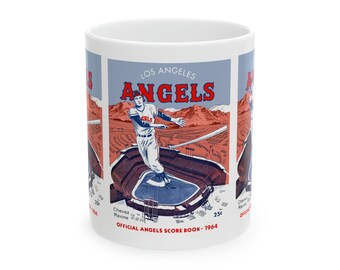 1964 Vintage Los Angeles Angels Baseball Program Cover - Ceramic Mug, 11oz