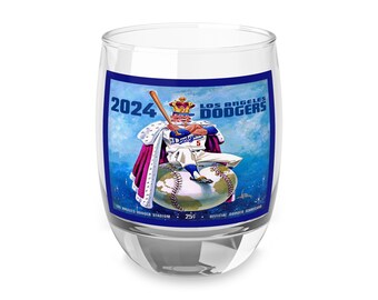 Whiskey Glass, 2024 Baseball World Series World Champions Gift, Sports Fan Glass, Unique Baseball Gift, Baseball Championship Celebration