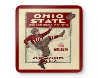 1917 Vintage Ohio State Football Program Cover - Corkwood Coaster Set