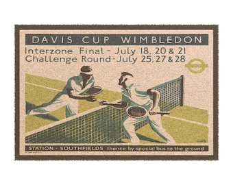 Vintage Davis Cup - Wimbledon Tennis - Doormat