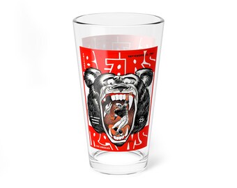 Mixing Glass, 16oz - Vintage 1961 Football Chicago Bears Los Angeles Rams, Sports Barware, Unique Gift for Football Fans, Game Day Decor,