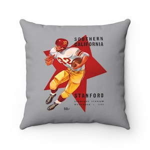 1958 Vintage USC Trojans - Stanford Football Program Cover - Indoor Pillow